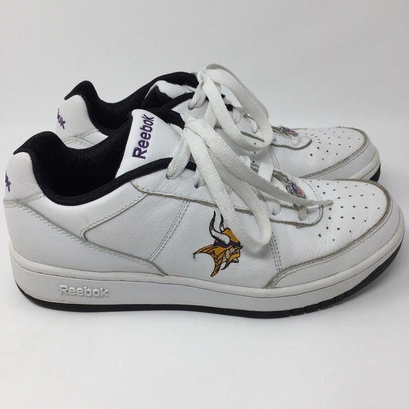 Reebok | Shoes | Reebok Nfl Minnesota Vikings Leather Sneakers | Poshmark